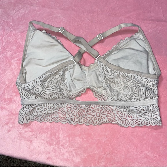 Auden Unlined Bralette Large Pastel Pale Grey Blue? Racerback Cross Back Bra - Picture 5 of 9